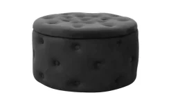 Pouf mit Stauraum Anna | Schwarz | Möbel Höffner