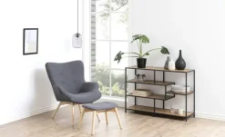 Regal Seano | Wildeiche (Nachbildung), Schwarz