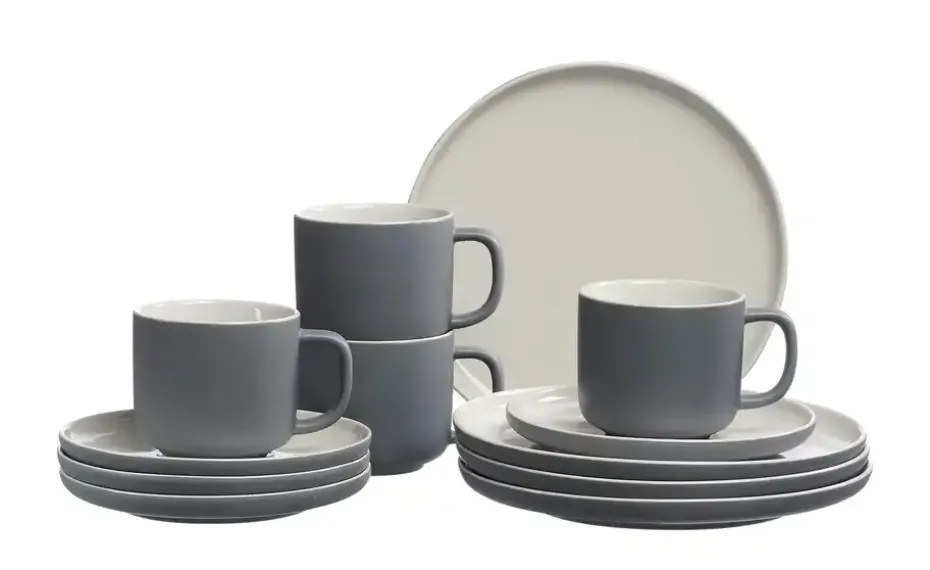 Ritzenhoff & Breker Kaffeeservice, 12-teilig Jasper | Grau, Weiß