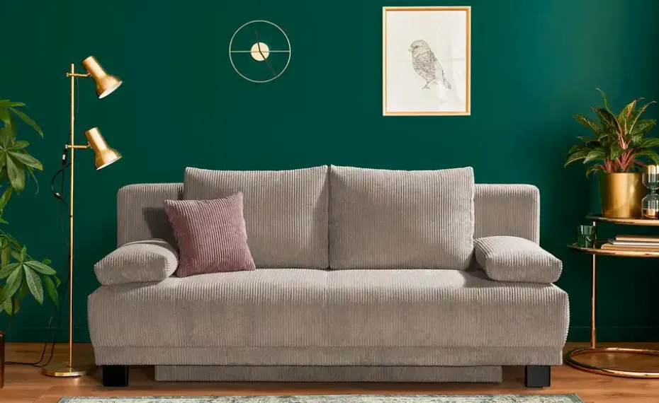 Schlafsofa aus Cord Luna | Cappuccino | Möbel Höffner