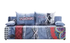 Schlafsofa Denny Basic | Denimblau, mehrfarbig, Grundfunktion