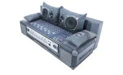 Schlafsofa Denny Premium | Grau, Schwarz, Weiß, Erweiterte Funktion