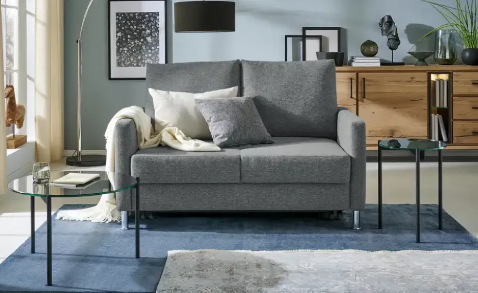 Schlafsofa platzsparend Fürth | Anthrazit, Grau