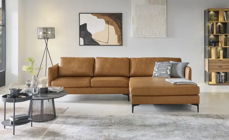 SCHÖNER WOHNEN Kollektion Ecksofa Leder Timeless | rechts