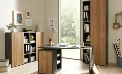 Schreibtisch Cuando | Steingrau, Eiche (Nachbildung)