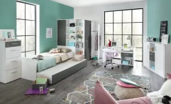 Schreibtisch Joker | mit Schubkasten, Weiß, Graphit