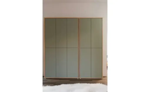 Schuh- und Mehrzweckschrank Bolognano | Asteiche (Nachbildung), Salbeigrün