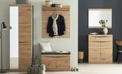 Schuhkommode Turino Neo | Asteiche (Nachbildung), Anthrazit