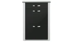Schuhschrank Juno | Schwarz, Aluminiumgrau, 71 cm