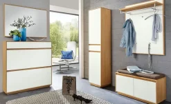 Schuhschrank Tiba | Weiß, Eiche bianco, 121 cm