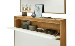 Schuhschrank Tiba | Weiß, Eiche bianco, 121 cm