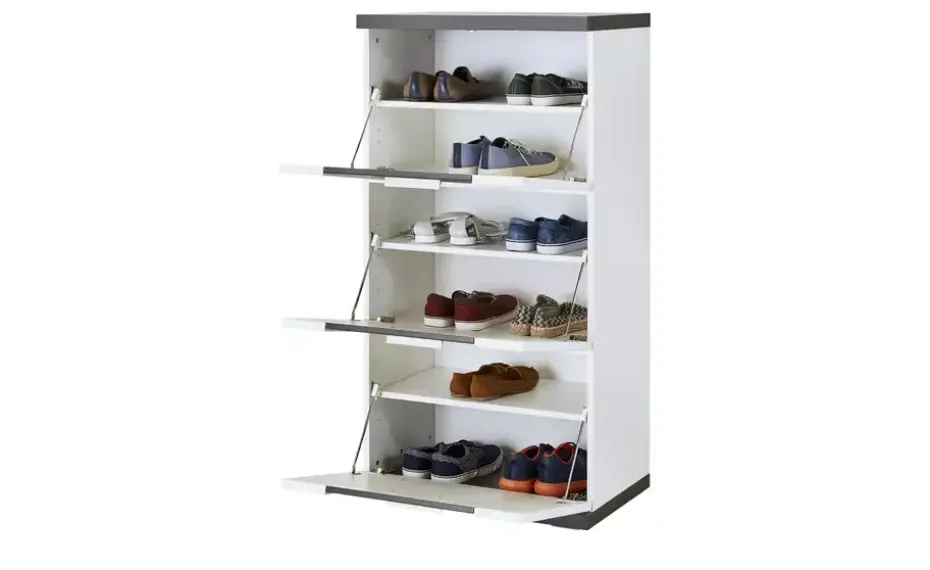 Schuhschrank Titan | 65 cm, Weiß, Graphit | Höffner