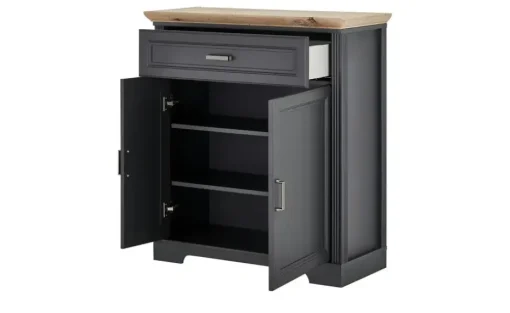 Schuhschrank Varese | Graphit, matt, Asteiche (Nachbildung)