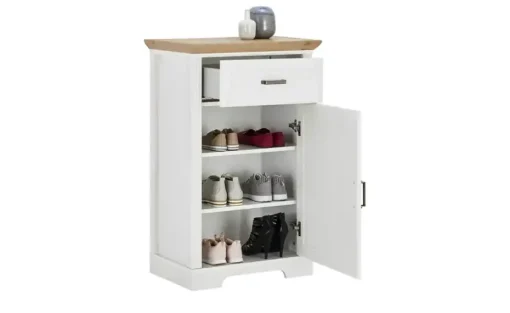 Schuhschrank Varese | Pinie (Nachbildung), Weiß, Asteiche (Nachbildung)