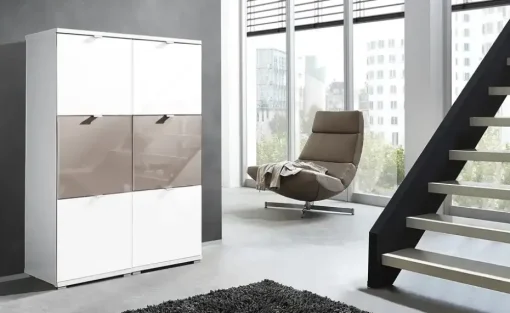 Schuhschrank Weiß, Steingrau Puzzle | Möbel Höffner