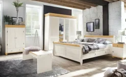 Schwebetürenschrank Bornholm | Weiß, Kiefer | Höffner