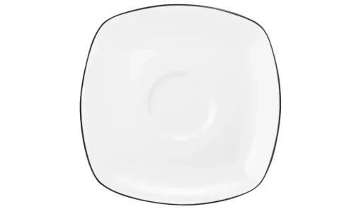 Seltmann Weiden Untertasse Lido Black Line | Eckig, 14,5 cm