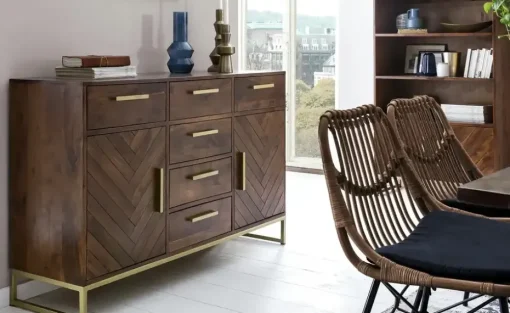 Sideboard aus Massivholz Calatria | Akazie, Braun