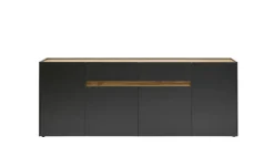Sideboard  Cande | Anthrazit, Eiche (Nachbildung), 220 cm