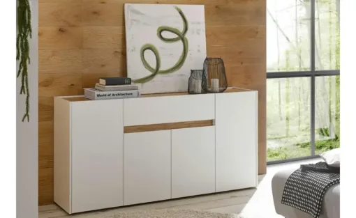 Sideboard  Cande | Weiß, Eiche (Nachbildung), 170 cm