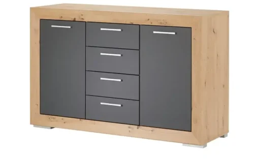 Sideboard Fiesta | Asteiche (Nachbildung), Grau