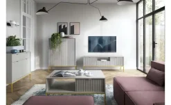 Sideboard Nova | 104 cm, Grau, Goldfarben | Höffner