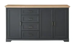 Sideboard Varese | Graphit, matt, Asteiche (Nachbildung)