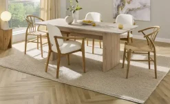 smart Armlehnstuhl aus Wildeiche massiv Stellan | Creme