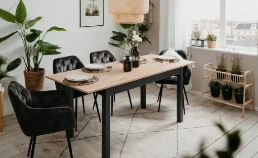 smart Ausziehbarer Esstisch in verschiedenen Größen Ben | 120x70 cm, Asteiche (Nachbildung)