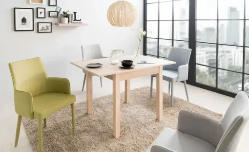 smart Ausziehbarer Esstisch in verschiedenen Größen Ben | 80x80 cm, Eiche sägerau (Nachbildung)