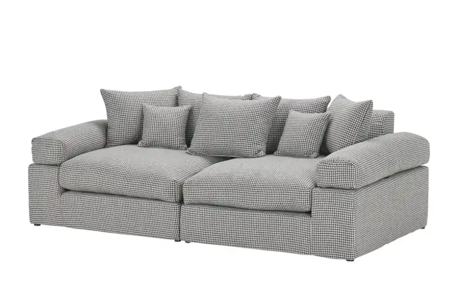 smart Big Sofa Lionore | Schwarz, Weiß, Flachgewebe