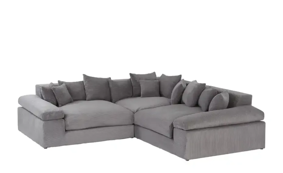 smart Ecksofa Lianea | Cordstoff, Grau | Möbel Höffner