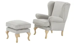 smart Hocker Charmaine | Hellgrau, Flachgewebe