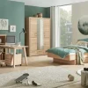 smart Kleiderschrank Oslo | Kernbuche, Kernbuche (Nachbildung), silberfarben