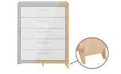 smart Kommode Oslo | Kernbuche (Nachbildung), Weiß
