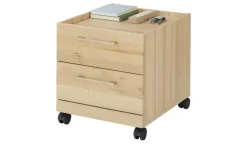 smart Rollcontainer Oslo  | Kernbuche (Nachbildung), silberfarben