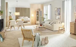 smart Velours-Armlehnstuhl drehbar Bastian | Creme