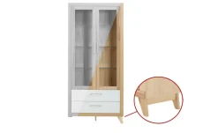smart Vitrine Oslo | Kernbuche, Kernbuche (Nachbildung), Weiß
