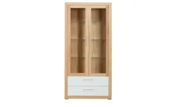 smart Vitrine Oslo | Kernbuche, Kernbuche (Nachbildung), Weiß