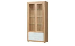 smart Vitrine Oslo | Kernbuche, Kernbuche (Nachbildung), Weiß