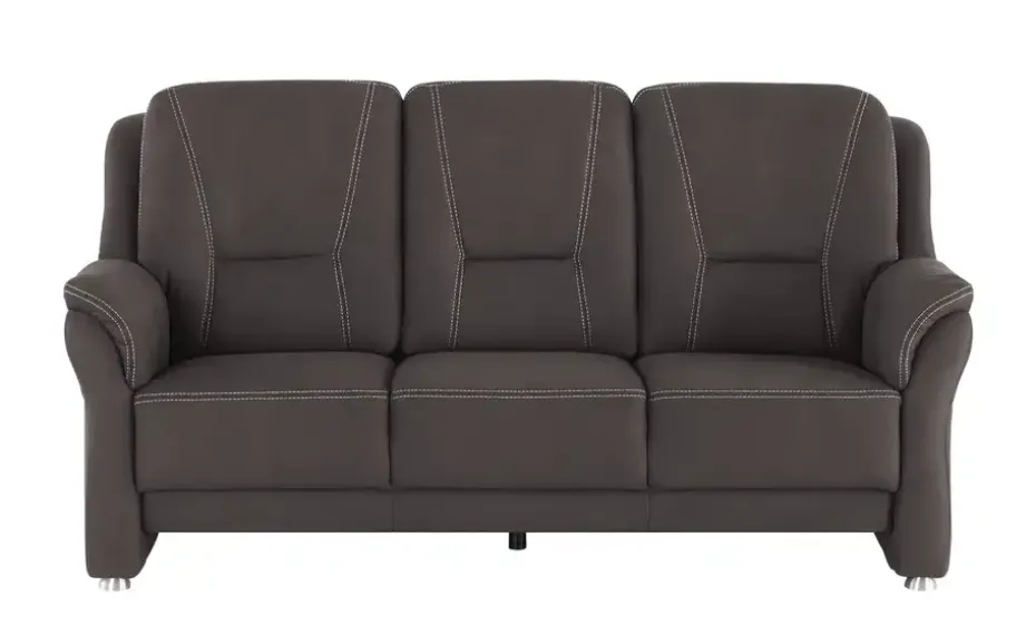 Sofa 3-sitzig aus Mikrofaser Wilma | Schokoladenbraun, ohne