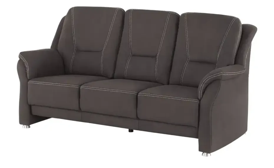 Sofa 3-sitzig aus Mikrofaser Wilma | Schokoladenbraun, ohne