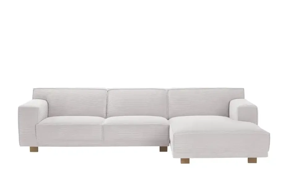 SOHO Ecksofa Cord Weiß Trenisha | Weiß, Cordstoff