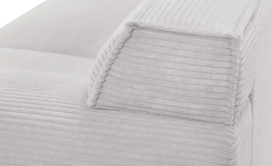 SOHO Ecksofa Cord Weiß Trenisha | Weiß, Cordstoff
