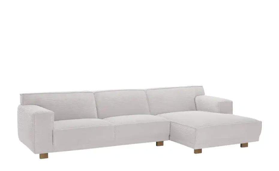 SOHO Ecksofa Cord Weiß Trenisha | Weiß, Cordstoff
