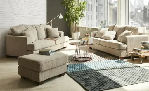 SOHO Großes Loungesofa  braun - Webstoff Franka | Sand, 3