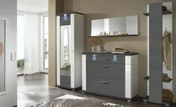Spiegel 129 x 47 cm Titan | Weiß, Graphit | Höffner
