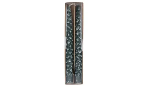 Stabkerze Tannenbaum, 2er Set | Grün, Weiß | Höffner