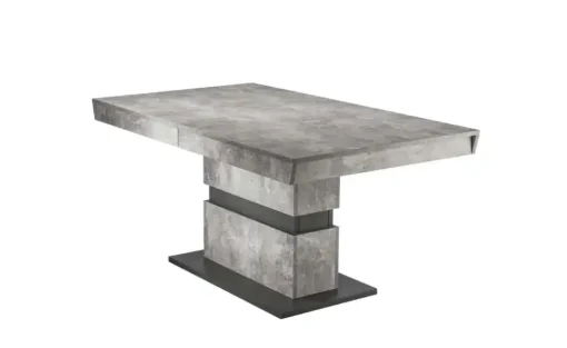 Säulentisch mit Auszug Matthew | 140 cm, Betonoptik