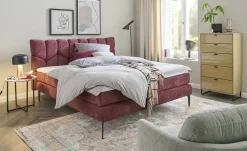 switch Boxspringbett Bari | 180 cm, Bordeauxrot